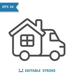 Moving Van Icon. Van, Truck, House, Home