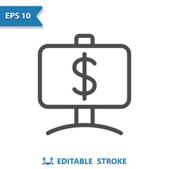 Real Estate Sign Icon. Dollar, Price, For Sale, Rent