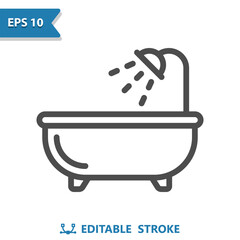 Bathtub Icon. Bathroom, Bath, Bathing, Shower