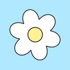 Daisy flower simple element icon illustraton