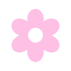 Daisy flower simple element icon illustraton pink