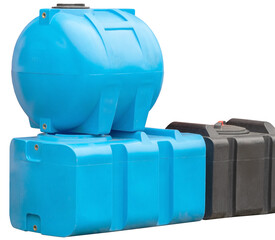Blue plastic water and liquids barrel storage industrial contain