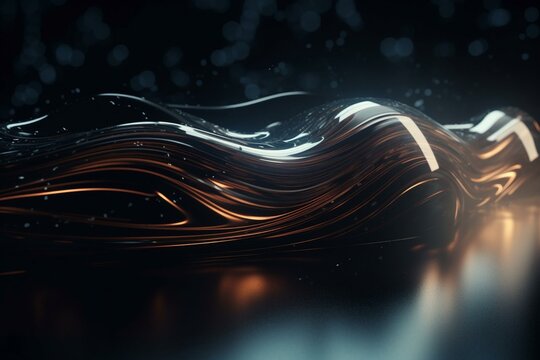 A Futuristic, Techy Design Of Fluid Curves And Sharp Lines. Generative AI