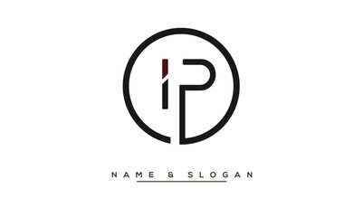 IP,  PI,  I,  P   Abstract  Letters  Logo  Monogram - obrazy, fototapety, plakaty