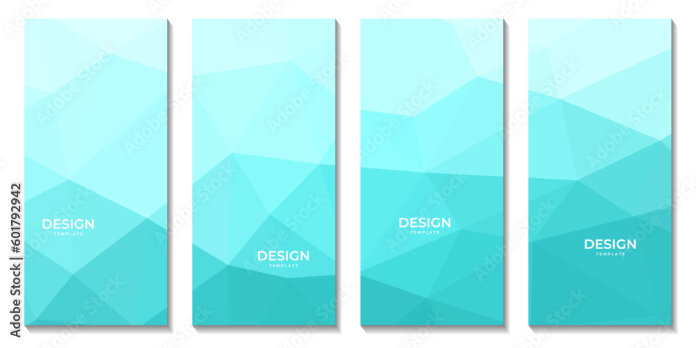 Poster abstract brochures geometric aqua green gradient with triangles pattern modern background for business