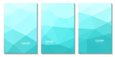abstract flyers geometric aqua green gradient with triangles pattern modern background for business