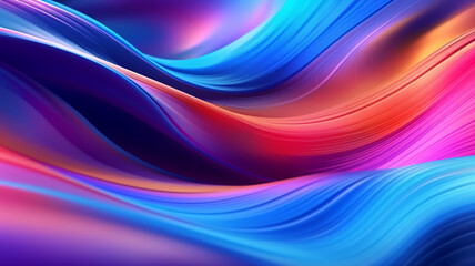 Abstract fluid iridescent holographic neon curved wave in motion colorful background, Gradient design, Generative AI