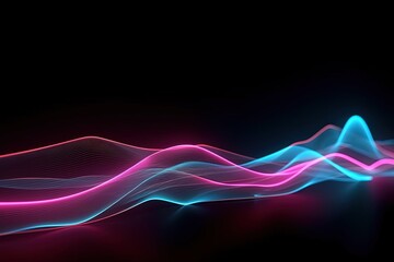 abstract futuristic background with pink blue glowing neon moving high speed wave lines and bokeh lights. Data transfer concept Fantastic wallpaper, Ai Generative