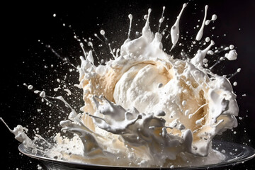 Obraz na płótnie Canvas Whipped cream explosion. Generative AI.