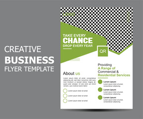 Business flyer design template for poster flyer. Graphic design layout with graphic elements and space for photo background 