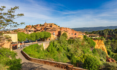 Roussillon village in Vaucluse region. One of the most impressive villages in France.