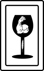 silhouette of a person holding a glass of wine