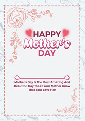 Happy Mother's Day Gift Card Template Design Vactor.