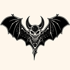 Bat,vampire, vector for logo or icon,clip art, drawing Elegant minimalist style,abstract style Illustration	