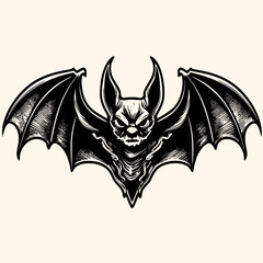 Bat,vampire, vector for logo or icon,clip art, drawing Elegant minimalist style,abstract style Illustration	