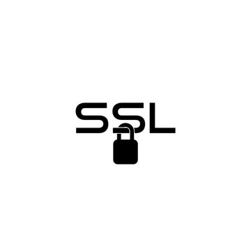 SSL connection status. Padlock icon isolated on white background 