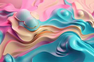 Liquid drops background in vivid pastel tone color. Created with generative AI tools.