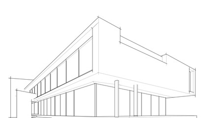 architectural sketch of a house