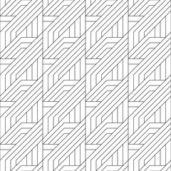 Vector seamless pattern. Modern stylish texture. Monochrome, linear abstract background.