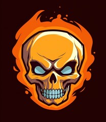 Fototapeta premium Burning skull head illustrations