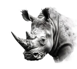 Rhino digital illustration, generative ai