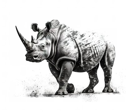 Rhino digital illustration, generative ai