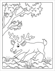 Deer coloring page. coloring page for kids