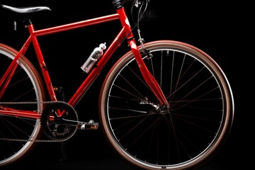 Fototapeta na wymiar PNG of a bicycle in red color. Generative AI