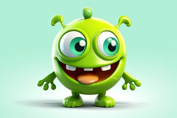 Cheeky Cartoon Frog: A Tiny Green Monster with an Irresistible Cuteness, Generative AI