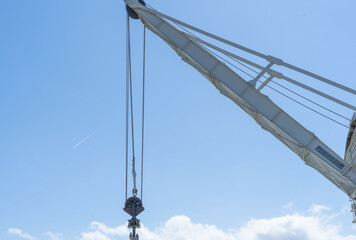 construction crane on blue sky