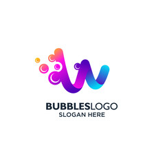colorful letter W for bubbles logo design	
