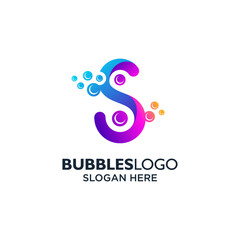 colorful letter S for bubbles logo design	
