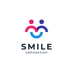 Fototapeta na wymiar people smile for social and charity logo design