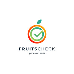 orange and checlist for fruits certification logo design