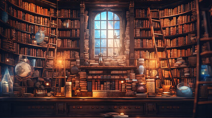 Library background illustration photo