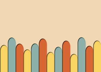 illustration of a background with fence in retro colors