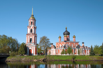 Ancient Cathedral of the Resurrection of Christ on a sunny May morning. Staraya Russa. Novgorod region, Russia