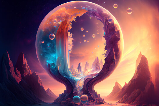 Interdimensional travel and parallel universes, generative ai illustration