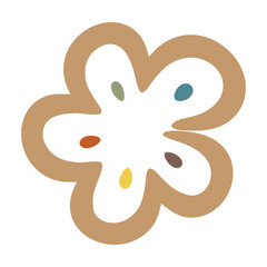 Abstract shape contemporary modern art flower design element illustration for background