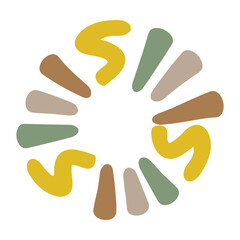 Abstract shape contemporary modern art flower design element illustration for background