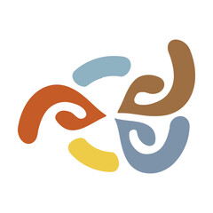 Abstract shape contemporary modern art flower design element illustration for background