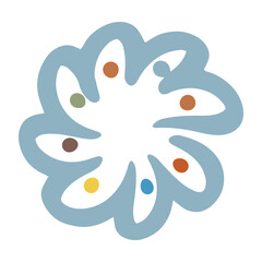 Abstract shape contemporary modern art flower design element illustration for background