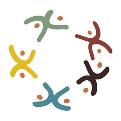 Abstract shape contemporary modern art flower design element illustration for background