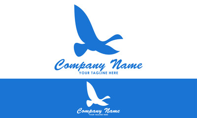 Blue Color Beautiful Animal Swan Logo Design