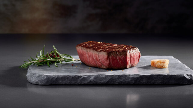 Gastronomic Journey: Discovering Steak's Marvels on Marble, generative AI