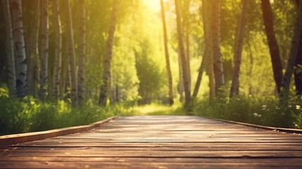 A Stroll through Nature: Summer's Forest Path. Generative ai