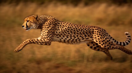 Nature's Speedster: Cheetah in Full Stride. Generative ai