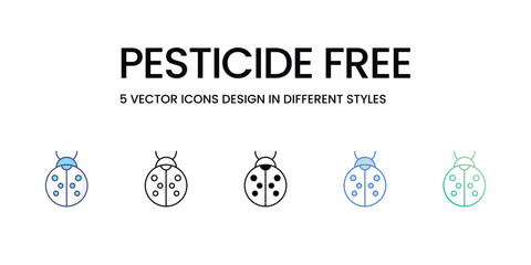 Pesticide Free Icon Design in Five style with Editable Stroke. Line, Solid, Flat Line, Duo Tone Color, and Color Gradient Line. Suitable for Web Page, Mobile App, UI, UX and GUI design.