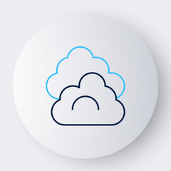 Line Cloud icon isolated on white background. Colorful outline concept. Vector