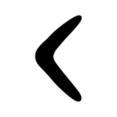 Boomerang icon isolated on white background. Boomerang black pictogram illustration